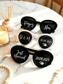 1-30pcs Personalized Glasses Name Stickers, Suitable For Weddings, Bachelorette Parties And Name Label Decals, Custom Vinyl Material, Can Print Name And Number/Initial, 2D Handmade Plastic Labels, Suitable For Party Favors, Table Numbers, Rehearsal Events - Multicolor - View 2