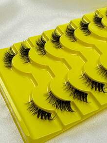 Hinarin 10 Pairs Half Lashes Wispy Clear Band 3D Cat Eye Look False Eyelashes Tail Elongated Lashes 3/4 Corner Natural Look Fake Eyelashes For Making Up Supply False Eyelashes Fake Lashes - Black - View 4