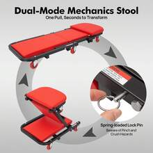 HOHOBLA 40in 2-In-1 Mechanic Creeper 450lbs, Mechanic Stool - Default - View 3