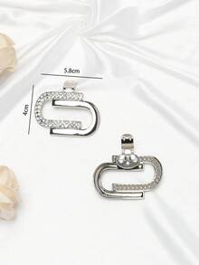 Removable Metal Shoe Flower Buckle Rhinestone Decor Accessories For Sandals Shoe Surface Repair Parts - Silver - View 2