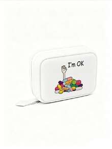 Pill Organizer Box Set, I'm OK Print Pill Organizer Bag, 7-Day Large Capacity Pill Storage Box With 2 Compartments Per Day, Multi-Layer Medication Storage Bag, 14 Colorful Compartments, Reusable Travel Medication Storage Bag, Suitable For Supplements And Small Daily Items, Ideal For Health-Conscious And On-The-Go Users, Essential Medical Accessory, Dormitory Necessity, Back To School Essential, Teacher's Day Gift, Back To School Gift - Multicolor - View 14