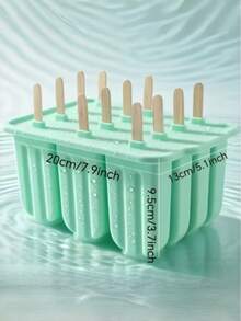 12-Cavity Soft Silicone Popsicle Mold With Anti-Odor Lid, DIY Ice Pop Maker, Reusable And Cost-Effective, Suitable For Homemade Fruit Ice Pops In Summer - Multiple Styles and Colors - View 11