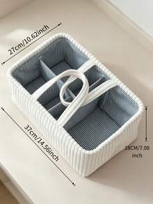 5pcs Pet Storage Basket Set With Handle And Multiple Removable Dividers, Soft Fabric Storage Box, Suitable For Puppy Grooming Supplies, Portable Dog/Cat Toy And Accessory Storage Bin - Multicolor - View 9