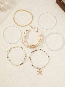 1pc Boho Chic Beachy Anklet, Versatile Summer Holiday Vacation Accessory With Exotic Flair - Multicolor - View 3