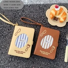 可愛刺繡旅行護照夾，附腕帶、多卡槽、護照口袋、照片視窗 - 彩色 - 查看 6