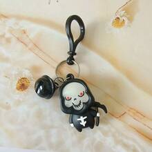Halloween Cartoon Ghost Skeleton Bat Bell Keychain, Cute Bag Charm Pendant, Holiday Decoration Accessory - Multicolor - View 3