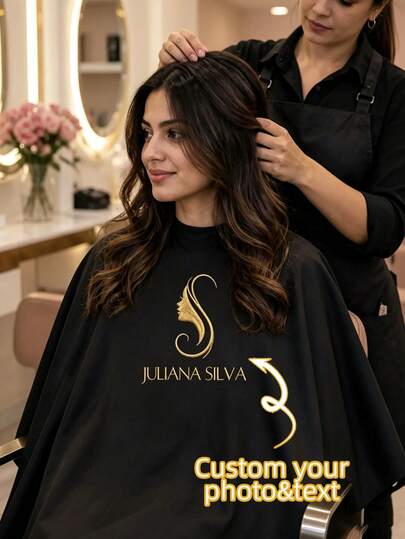 Șorț personalizat pentru frizer, pelerină personalizată pentru frizer cu logo, tipar și text imprimabile cu logo pentru salon de frizer, șorț profesional durabil, ușor, respirabil, neutru, pentru acasă și salon, pelerină personalizată pentru clienți de salon de frizer