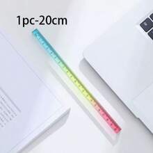 1/2pcs 3D Square Ruler, 15/20/30cm, Precise Scale, Plastic Material, Macaron Color, Rounded Corners, Portable, Suitable For Geometry Drawing, Homework Measurement, Hand Drawing, School Supplies, Christmas Stationery Gift - A - View 10