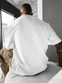 Playera de hombre manga corta, ropa de hombre primavera verano, nuevo estampado de moda, diseño moderno, estilo casual, tejido suave y cómodo, ideal para eventos festivos, excelente regalo - Blanco - Ver 3