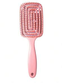 Solid Color Flexible Massage Hairbrush, Hollow Ventilation Design, Unisex, Suitable For Wet And Dry Hair, Fits All Hair Types, Travel Essential, Back To School Supplies, Home Essential, Gift For Women, Family And Friends - A - View 10