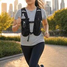 Running Vest Lightweight Hydration Backpack Breathable Running Backpack Unisex Outdoor Sports Marathon Trail Running Cycling Hiking - Black - View 7