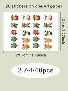 20-200pcs Custom Christmas Name Stickers, Personalized Gingerbread Stocking Tree Gift Labels, Festive Holiday Style, Customized Gift Stickers, Customizable Name Labels, Christmas Gift Wrapping Decor, Holiday Party Favors, Christmas Stickers - Style B - View 14