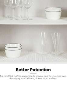 1 Roll Non-Slip Shelf Liner, EVA Waterproof Cabinet Mat, Transparent Glue-Free Drawer Liner, Easy To Cut Cabinet Liner Suitable For Shelves, Refrigerator, Table, Cabinet, Kitchen, Racks. - Coffee Brown - View 9