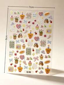 1 Set Korean Hand‑Drawn Style Stickers Aesthetic, Soft Macaron Tone Decor Accessories, Suitable For Multi‑Surface Ornament, Premium Journaling Supplies For Daily Scene Decoration - Dopamine Color Stickers - View 10
