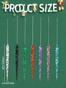 12pcs Transparent Acrylic Icicle Hanging Decorations, Shiny Blue Artificial Crystal Icicle Pendant Lights, Window Decor Home Decor, Indoor Window Decoration, Wedding Party, Glass House Decoration, Room Decoration, Bedroom Decoration, Wall Art, Living Room Wall Art, Garden Decoration, Outdoor Bedroom Decoration, Christmas Tree Decoration, Winter Holiday Party, Christmas Home Decor Pendant Lights, Elegant Winter Wonderland Christmas Decoration - Multicolor - View 12