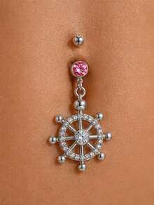 1 buah Perhiasan Tindik Pusar Wanita Niche High-End Anchor & Helm Stainless Steel - MultiWarna - View 2