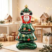 1pc 150cm Extra Large Standing Santa Claus Tree Shaped Cartoon Foil Balloon, Suitable For Christmas Party Decoration - View 5