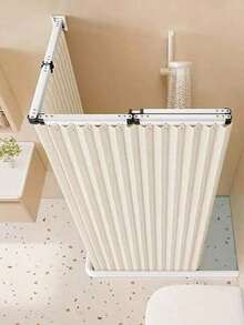 Foldable Shower Curtain Rod, Upgraded Thickened Aluminum Alloy Material, 360° Foldable Design, Rust-Proof And Moisture-Proof, Suitable For Balcony And Bathroom Drying Rack, Space-Saving, Easy To Store, Adapts To Various Wall Shapes - Multicolor - View 1