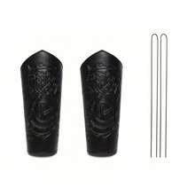 1pc Vintage Viking Style PU Leather Bracer, Unisex Celtic Dragon Embossed Arm Guard, Renaissance Festival Cosplay Costume Prop - A - View 6
