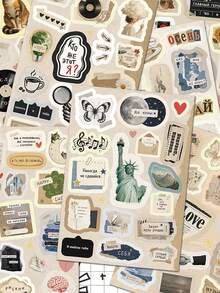 8pcs Russian Text Stickers Notebook, Planner, Phone Case Decorative Decals Gift - A - View 1