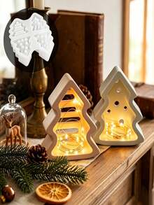 3/4/6 Cavity Christmas Tree Silicone Mold, Clay Mold, Christmas Tree Candle Holder Mold, Suitable For Making Plaster Decorations, Resin Decorations, Christmas Decorations, Home Atmosphere Decorations, Handmade Crafts, Holiday Gifts - Multicolor - View 6
