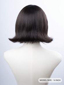 alicegarden 14-Inch Long Synthetic Short Bob Wig Featuring A Natural Curly Hair Look A A Stunning Black-Brown. Designed With Bangs , This False Hairpiece Is Perfect For Ms Daily Party Cosplay Use, Offering A Natural And Natural Durable Wig Gift For Ladies. - View 5