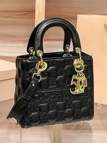 1pc Quilted Lady Bag Fashionable Elegant High-End Handbag Crossbody Small Bag For Women - Black - View 5