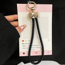 Fashionable Exquisite Full Rhinestone Butterfly Short Outdoor Portable Pendant Butterfly Full Rhinestone Ring Women's Delicate High-End Niche Pendant Accessory Outdoor Travel Hiking Commute Handbag Strap Phone Case Phone Cover Small Pendant Rope Rhinestone Shiny Inlaid Diamond High-End Wrist Pendant Phone Chain Phone Lanyard - Multicolor - View 15
