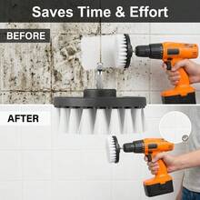 4pcs 4-Inch Soft Drill Brush Attachments | Multi-Purpose Electric Scrubber For Carpet, Leather, Glass & Car Tires - A - View 4
