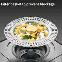 2pcs Black Stainless Steel Sink Strainer, Highly Efficient Filtration To Prevent Clogging, Essential Kitchen Cleaning Tool, Suitable For Kitchen Sink, Vegetable Washing Pool And Bathroom Drain - Multicolor - View 1