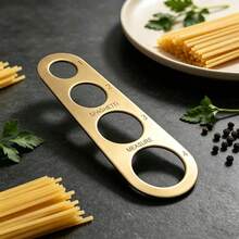 18/0 Stainless Steel Pasta Measuring Ruler, 4-Hole Portion Control Tool With Scale Markings, Long Kitchen Cooking Utensil, Suitable For Cooking, Meal Prep And Restaurant Use, Easy To Clean, Compact Storage - Gold - View 5