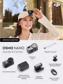 dji Osmo Nano 4K Thumb Camera Standard Set | Perfect For Cycling, Vlogs, Family, And Pets, Free-Angle Stabilized Wearable Camera (Brand New, Activated Only) - View 10