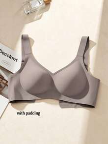 Women's Seamless Wireless Bra, Comfortable & Soft, Good Support, Tank Top Style, Breathable & Invisible, Suitable For Close-Fitting Wear, Anti-Sagging, Side Support - Dusty Blue - View 10