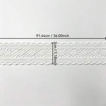 2 Yards White Hollow Lace Trim, Wavy Double-Edge Lace Ribbon, Clothing DIY Handmade Accessories - Multicolor - View 4