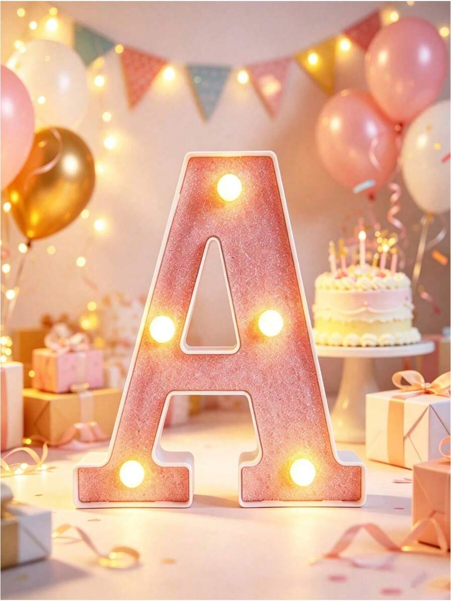 22/21/16cm Decorative LED Glowing Numbers And Letters, Plastic Neon Number Light Sign, Battery Powered Number Light, DIY Letters And Numbers, Suitable For Birthday, Christmas, Bar And Wedding Decoration - LED Letter and Number Lights - View 1