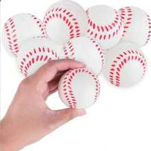 15 Mini Foam Sports Balls - 6cm White Baseballs, Suitable For Party Games, Relaxation, Sports Themed Decor - Multicolor - View 3