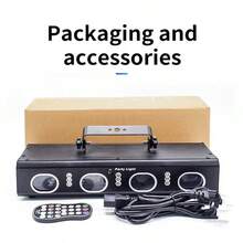 Party Lights DJ Disco Lights 4-Beam 9 LED 3D Pattern Effect Multiple Modes DMX Audio Sound Activated Strobe Lights Suitable For Stage Lighting Projector Home Party Karaoke Bar Birthday Holiday Club KTV Dance Hall Decoration - US B Type Plug(110-127V) - View 12