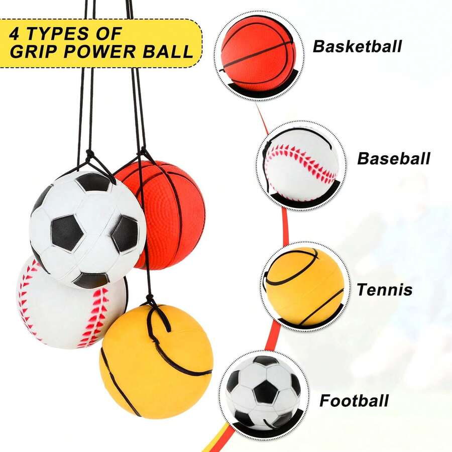 3/2/1pc Fun Novelty Wrist Bounce Ball (Soccer_Basketball_Baseball_Tennis) - With Rope_Without Rope Wrist Elastic Ball Fitness Ball Swing Ball Wrist Strength Ball Hand-Eye Coordination Training Toy Outdoor Sports Toy, Stress Relief Toy, Indoor Toy, Holiday Gift, Hand-Eye Coordination Training, Wrist Strengthening - (Soccer 2pcs/Volleyball 3pcs) - Multicolor - View 1