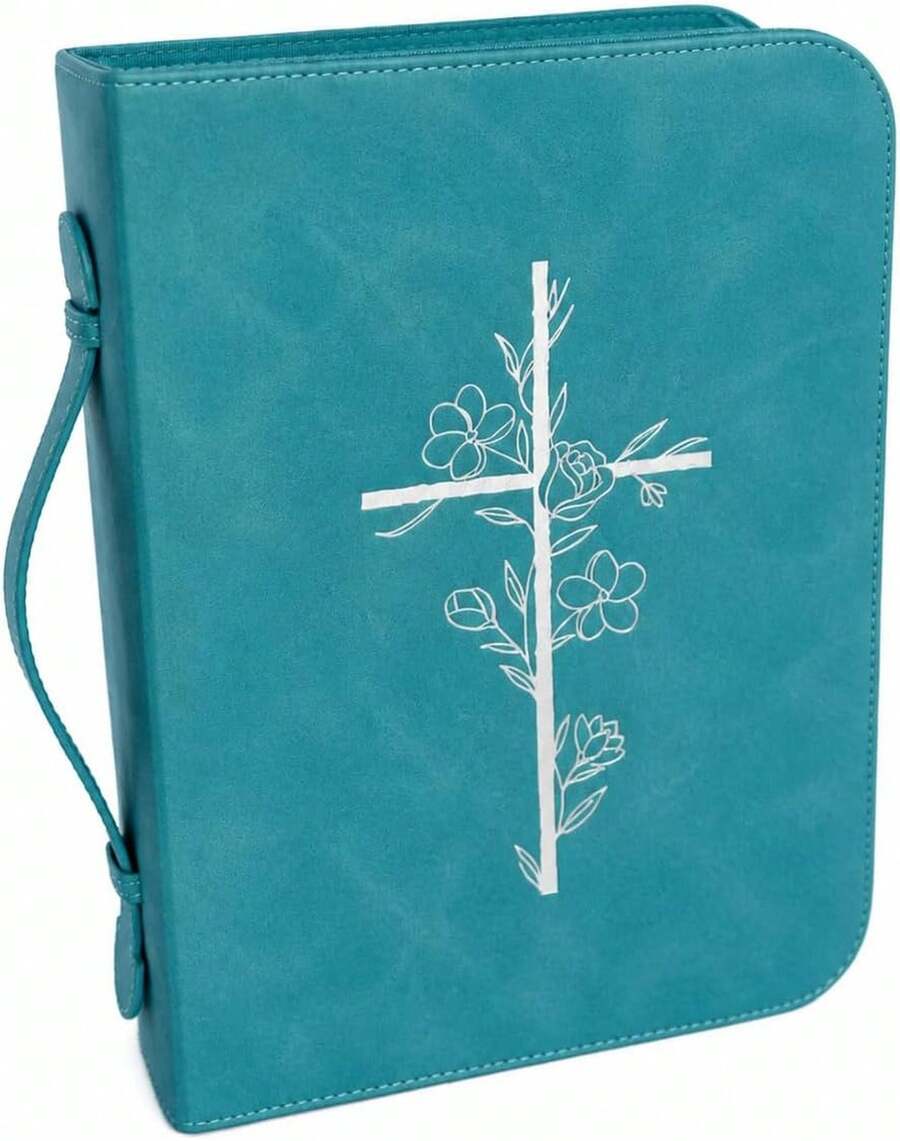 Bible & Book Storage Bags - Teal Cross - View 1