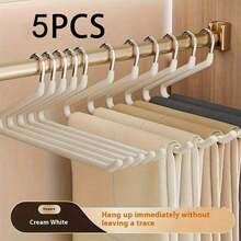 10/20pcs Open Pants Hanger, Unisex Sturdy Non-Slip Metal Pants Rack, Suitable For Jeans, Trousers, Skirts, Space-Saving Closet Organizer - Multicolor - View 11