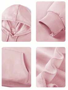 TOMARMON Cartoon Print Drop Shoulder Long Sleeve Casual Daily Tween Girl Pullover Sweatshirt Top - Pink - View 5