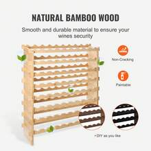72 Bottle Stackable Modular Wine Rack Bamboo Wood Display Shelf 8-Tier - 8-tier - View 6