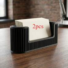 2pcs Business Card Holder & Desktop Organizer With Card Slots And Storage Compartments - Suitable For Office Reception Desk, Desktop Organization, Perfect As Work Gift For Boss, Space-Saving, Ideal For Corporate Use - Standard - View 6