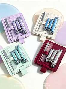 Exquisite Nail Clipper Set, Novel Complete Set Of Large, Medium And Small Nail Clippers, Suitable For Home And Travel Use, Available In Blue, Green, Beige And Purple - Multicolor - View 6