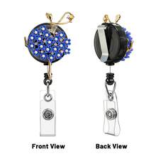 1PC Rhinestone Retractable Badge Reel Keychain, Adjustable Length, Hard Shell ID Holder Clip For Bus Card, ID Card, Work Badge, Student ID, Exhibition Pass, Event Party ID Card Holder - Ballet Girl - View 20
