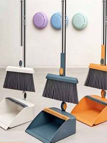 1 Set Home Broom And Dustpan/Furniture Cleaning Dusting Independent Air Freshener; 1 Set Long Handle Floor Cleaning Broom And Dustpan; 1 Set Rotating Broom And Dustpan With Comb Teeth, Suitable For Kitchen And Apartment Cleaning - Multicolor - View 4