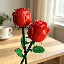 320pcs Buket Bunga Camellia Ungu Muda Abadi, Bunga Balok Bangunan Buatan Rakitan DIY, Dekorasi Meja Romantis, Penggunaan Rumah, Hadiah Liburan untuk Wanita - MultiWarna - View 10