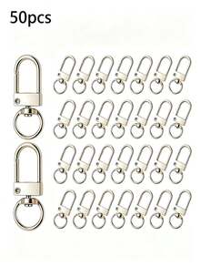 10/20/30/50pcs Zinc Alloy Rotating Lobster Clasp Key Ring Metal Spring Swivel Hook, For Making Keychains, Handmade Lanyards, Bag Accessories, Key Chain Connectors And Jewelry Making DIY Keychain Accessories - Keychain - View 14