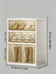 3/6/9LayerHome Multi‑layer Shoe Storage Cabinet, White Foldable Shoe Organizer with Transparent Cover, Dust‑resistant Storage for Sneakers, Heels and Tall Boots - Ver 11