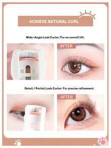 2pcs/1pc Portable Cat Paw Eyelash Curler Set, Rounded Edges Gentle Curling, Manual Styling Without Pinching Eyelashes, Long-Lasting Makeup Tool, Travel Portable, Vanity Essential, Affordable Makeup, Holiday Must-Have, Gift For Women - Multicolor - View 7
